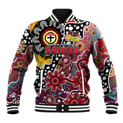 Personalised Saints AFL Celebrating 50 Years of Naidoc Baseball Jacket NAIDOC Week 2025 Aboriginal