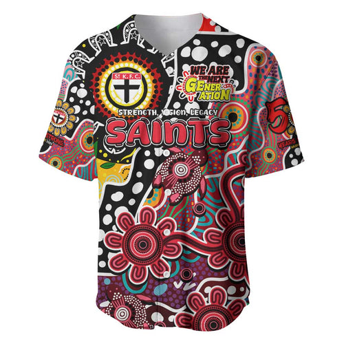 Personalised Saints AFL Celebrating 50 Years of Naidoc Baseball Jersey NAIDOC Week 2025 Aboriginal