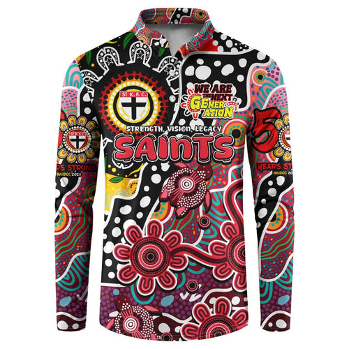 Personalised Saints AFL Celebrating 50 Years of Naidoc Button Sweatshirt NAIDOC Week 2025 Aboriginal