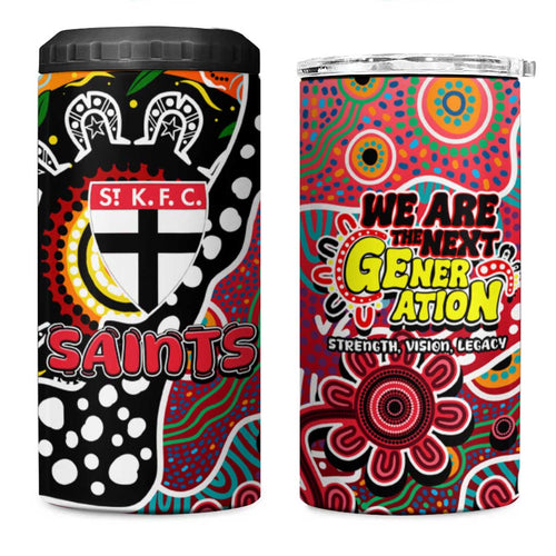 Saints AFL Celebrating 50 Years of Naidoc 4 in 1 Can Cooler Tumbler NAIDOC Week 2025 Aboriginal