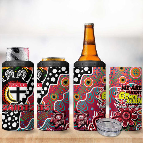 Saints AFL Celebrating 50 Years of Naidoc 4 in 1 Can Cooler Tumbler NAIDOC Week 2025 Aboriginal
