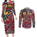 Personalised Saints AFL Celebrating 50 Years of Naidoc Couples Matching Long Sleeve Bodycon Dress and Long Sleeve Button Shirt NAIDOC Week 2025 Aboriginal