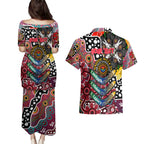 Personalised Saints AFL Celebrating 50 Years of Naidoc Couples Matching Puletasi and Hawaiian Shirt NAIDOC Week 2025 Aboriginal