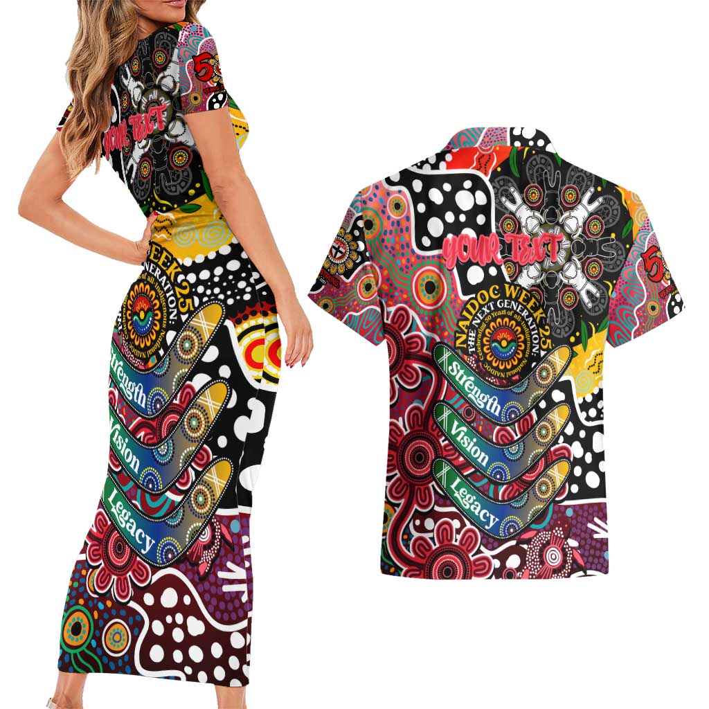 Personalised Saints AFL Celebrating 50 Years of Naidoc Couples Matching Short Sleeve Bodycon Dress and Hawaiian Shirt NAIDOC Week 2025 Aboriginal