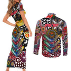 Personalised Saints AFL Celebrating 50 Years of Naidoc Couples Matching Short Sleeve Bodycon Dress and Long Sleeve Button Shirt NAIDOC Week 2025 Aboriginal
