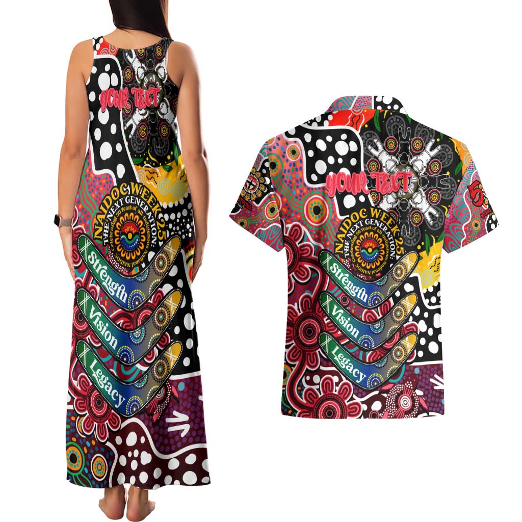 Personalised Saints AFL Celebrating 50 Years of Naidoc Couples Matching Tank Maxi Dress and Hawaiian Shirt NAIDOC Week 2025 Aboriginal