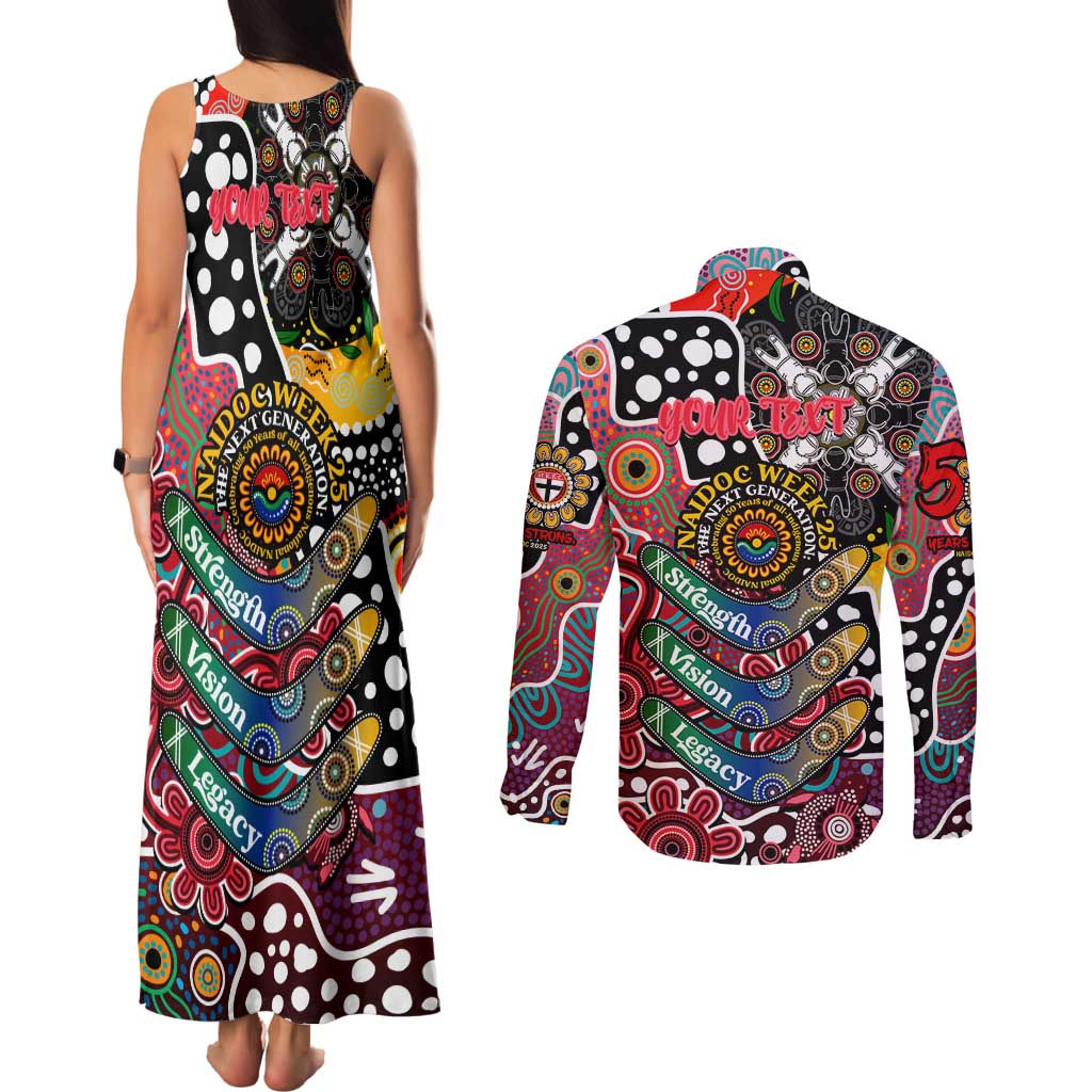 Personalised Saints AFL Celebrating 50 Years of Naidoc Couples Matching Tank Maxi Dress and Long Sleeve Button Shirt NAIDOC Week 2025 Aboriginal