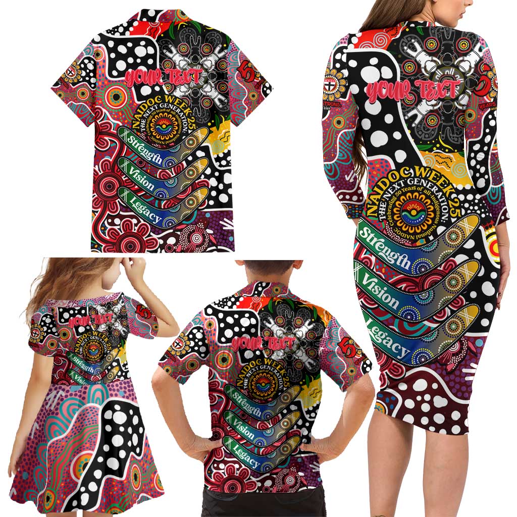 Personalised Saints AFL Celebrating 50 Years of Naidoc Family Matching Long Sleeve Bodycon Dress and Hawaiian Shirt NAIDOC Week 2025 Aboriginal