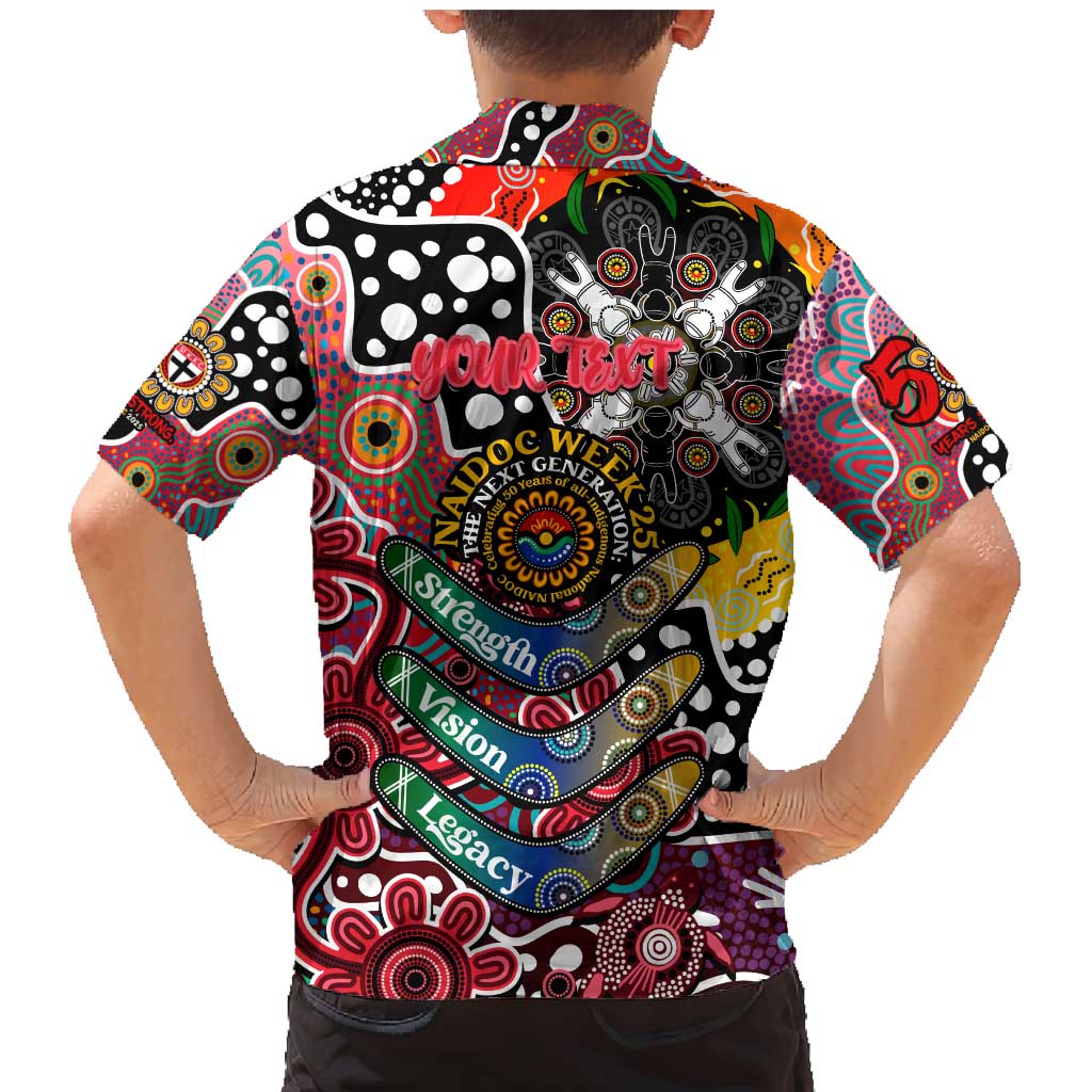 Personalised Saints AFL Celebrating 50 Years of Naidoc Family Matching Mermaid Dress and Hawaiian Shirt NAIDOC Week 2025 Aboriginal