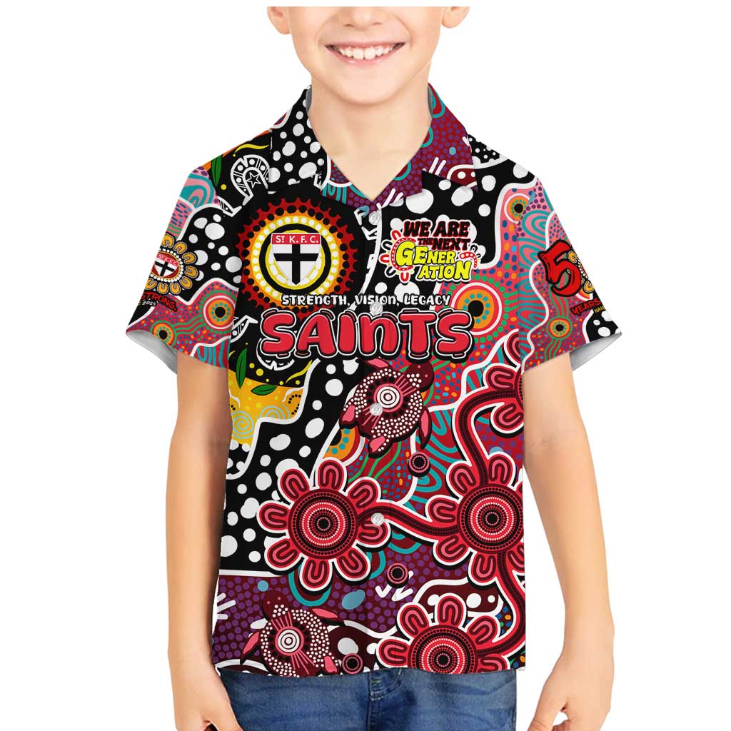 Personalised Saints AFL Celebrating 50 Years of Naidoc Family Matching Mermaid Dress and Hawaiian Shirt NAIDOC Week 2025 Aboriginal