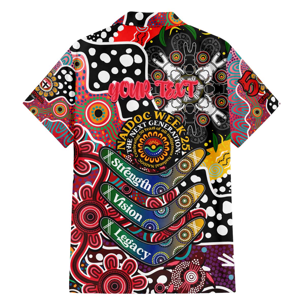Personalised Saints AFL Celebrating 50 Years of Naidoc Family Matching Off The Shoulder Long Sleeve Dress and Hawaiian Shirt NAIDOC Week 2025 Aboriginal