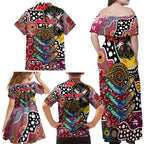 Personalised Saints AFL Celebrating 50 Years of Naidoc Family Matching Off Shoulder Maxi Dress and Hawaiian Shirt NAIDOC Week 2025 Aboriginal