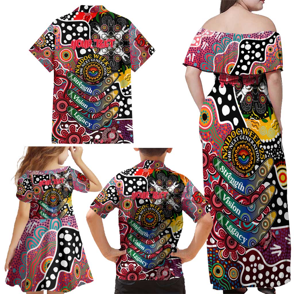 Personalised Saints AFL Celebrating 50 Years of Naidoc Family Matching Off Shoulder Maxi Dress and Hawaiian Shirt NAIDOC Week 2025 Aboriginal