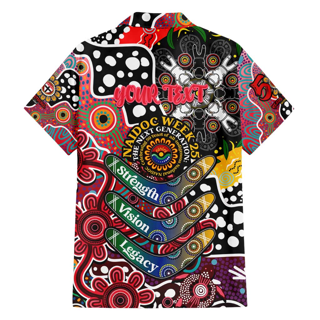 Personalised Saints AFL Celebrating 50 Years of Naidoc Family Matching Off Shoulder Maxi Dress and Hawaiian Shirt NAIDOC Week 2025 Aboriginal