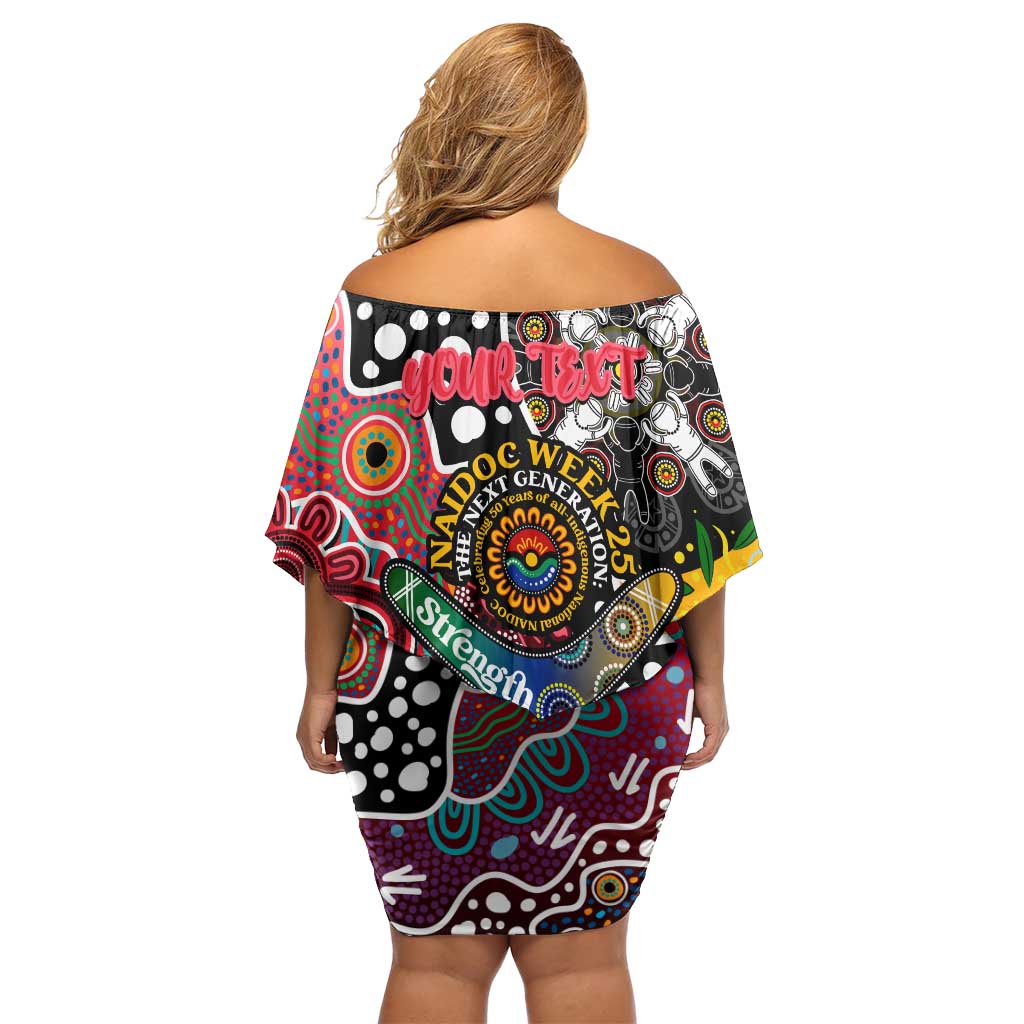 Personalised Saints AFL Celebrating 50 Years of Naidoc Family Matching Off Shoulder Short Dress and Hawaiian Shirt NAIDOC Week 2025 Aboriginal