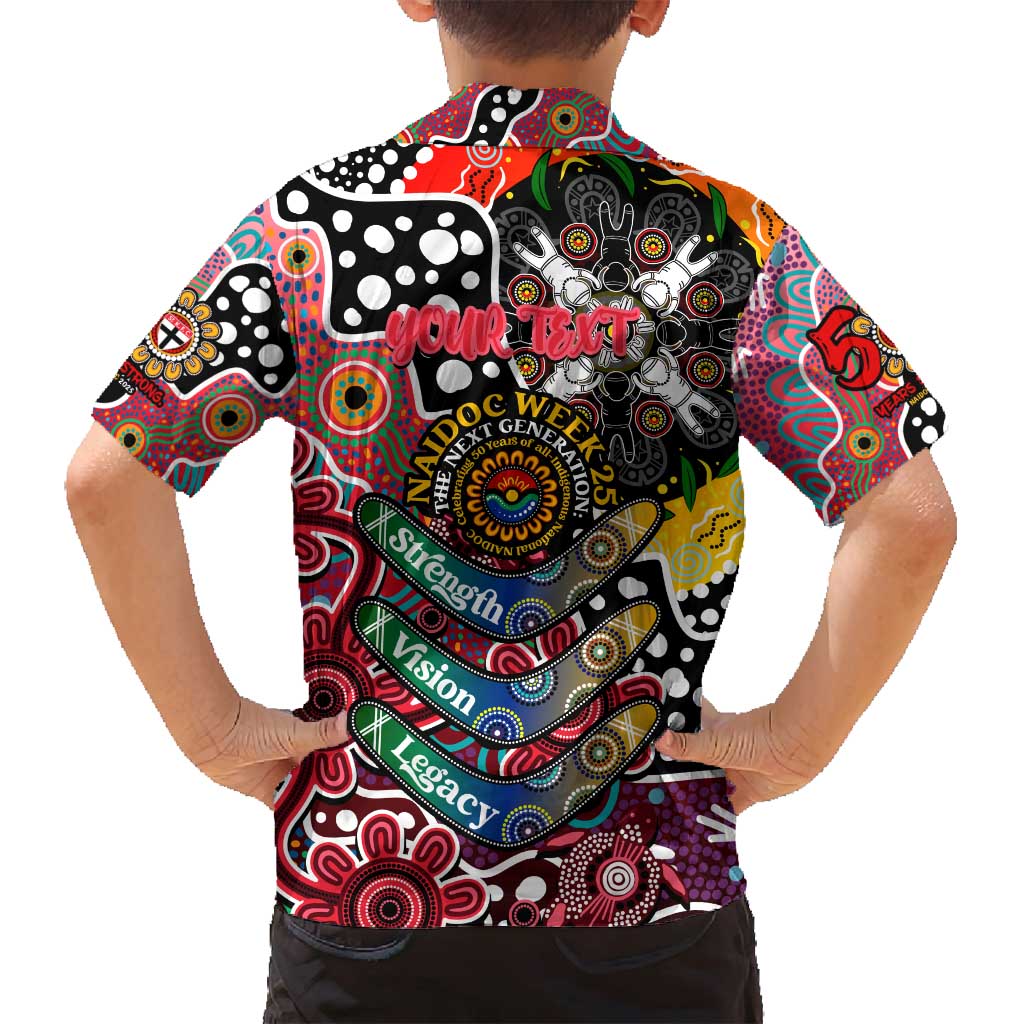 Personalised Saints AFL Celebrating 50 Years of Naidoc Family Matching Summer Maxi Dress and Hawaiian Shirt NAIDOC Week 2025 Aboriginal
