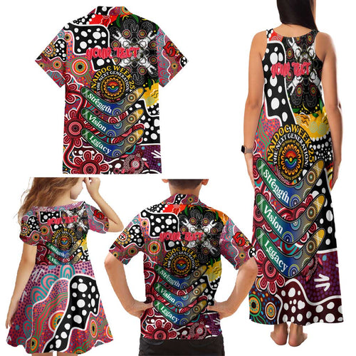 Personalised Saints AFL Celebrating 50 Years of Naidoc Family Matching Tank Maxi Dress and Hawaiian Shirt NAIDOC Week 2025 Aboriginal