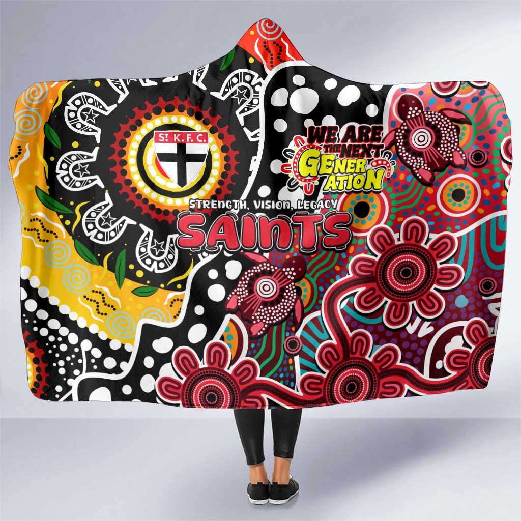 Saints AFL Celebrating 50 Years of Naidoc Hooded Blanket NAIDOC Week 2025 Aboriginal