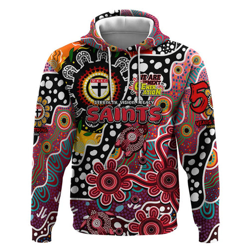 Personalised Saints AFL Celebrating 50 Years of Naidoc Hoodie NAIDOC Week 2025 Aboriginal
