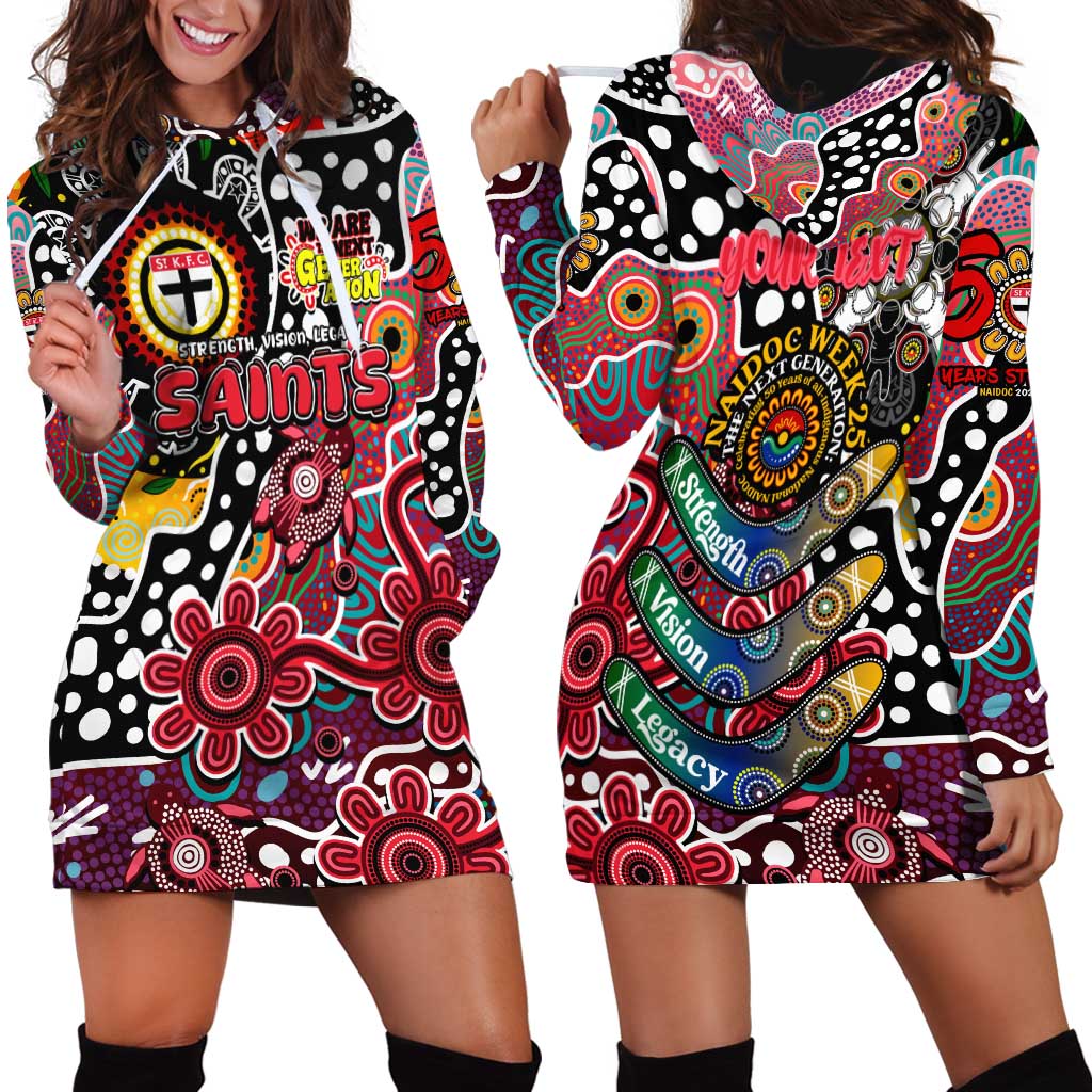 Personalised Saints AFL Celebrating 50 Years of Naidoc Hoodie Dress NAIDOC Week 2025 Aboriginal