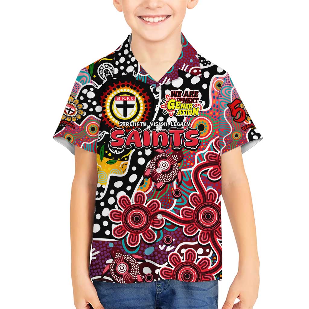 Personalised Saints AFL Celebrating 50 Years of Naidoc Kid Hawaiian Shirt NAIDOC Week 2025 Aboriginal