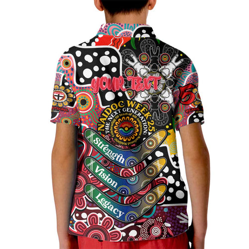 Personalised Saints AFL Celebrating 50 Years of Naidoc Kid Polo Shirt NAIDOC Week 2025 Aboriginal
