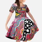 Personalised Saints AFL Celebrating 50 Years of Naidoc Kid Short Sleeve Dress NAIDOC Week 2025 Aboriginal