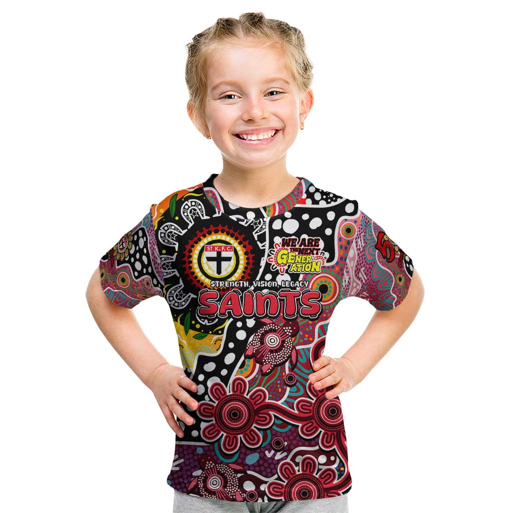Personalised Saints AFL Celebrating 50 Years of Naidoc Kid T Shirt NAIDOC Week 2025 Aboriginal