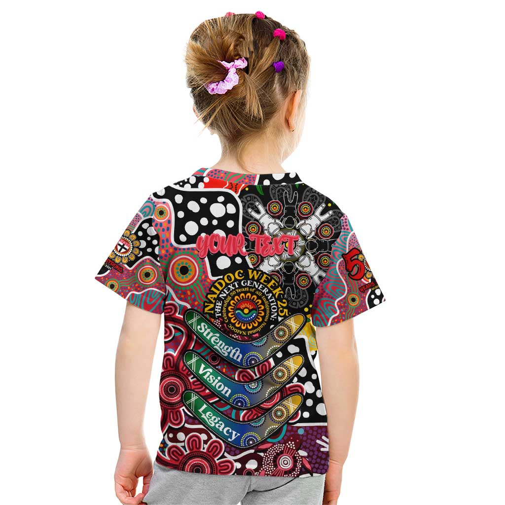 Personalised Saints AFL Celebrating 50 Years of Naidoc Kid T Shirt NAIDOC Week 2025 Aboriginal