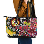 Saints AFL Celebrating 50 Years of Naidoc Leather Tote Bag NAIDOC Week 2025 Aboriginal