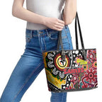 Saints AFL Celebrating 50 Years of Naidoc Leather Tote Bag NAIDOC Week 2025 Aboriginal