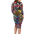 Personalised Saints AFL Celebrating 50 Years of Naidoc Long Sleeve Bodycon Dress NAIDOC Week 2025 Aboriginal