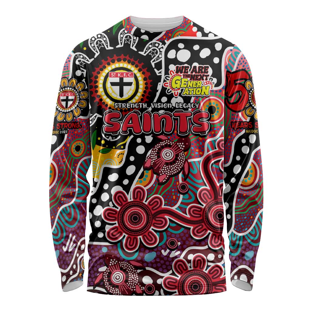 Personalised Saints AFL Celebrating 50 Years of Naidoc Long Sleeve Shirt NAIDOC Week 2025 Aboriginal