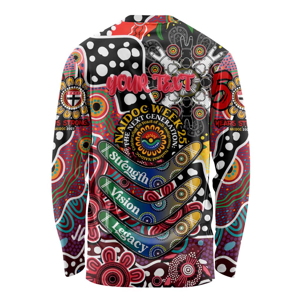 Personalised Saints AFL Celebrating 50 Years of Naidoc Long Sleeve Shirt NAIDOC Week 2025 Aboriginal