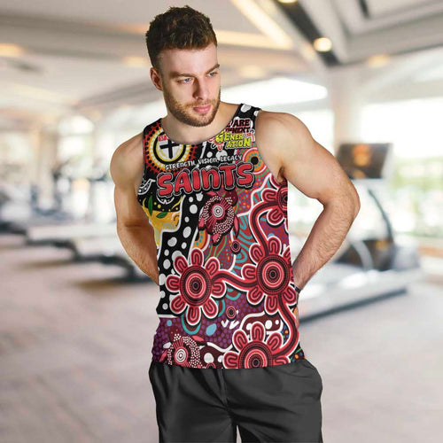 Personalised Saints AFL Celebrating 50 Years of Naidoc Men Tank Top NAIDOC Week 2025 Aboriginal
