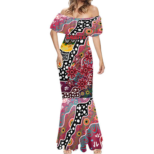 Personalised Saints AFL Celebrating 50 Years of Naidoc Mermaid Dress NAIDOC Week 2025 Aboriginal