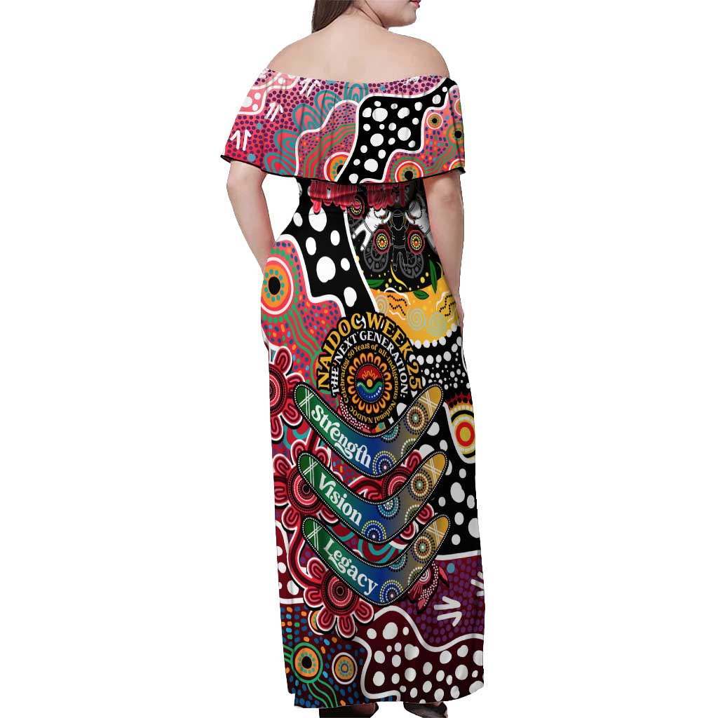 Personalised Saints AFL Celebrating 50 Years of Naidoc Off Shoulder Maxi Dress NAIDOC Week 2025 Aboriginal