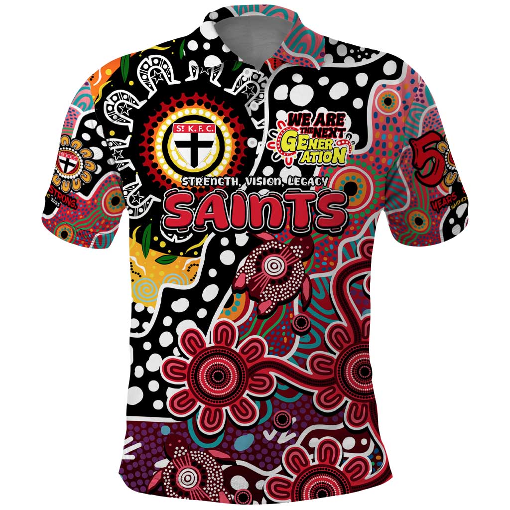 Personalised Saints AFL Celebrating 50 Years of Naidoc Polo Shirt NAIDOC Week 2025 Aboriginal