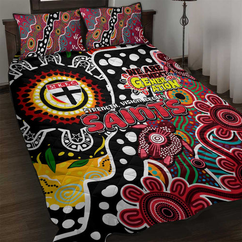 Saints AFL Celebrating 50 Years of Naidoc Quilt Bed Set NAIDOC Week 2025 Aboriginal
