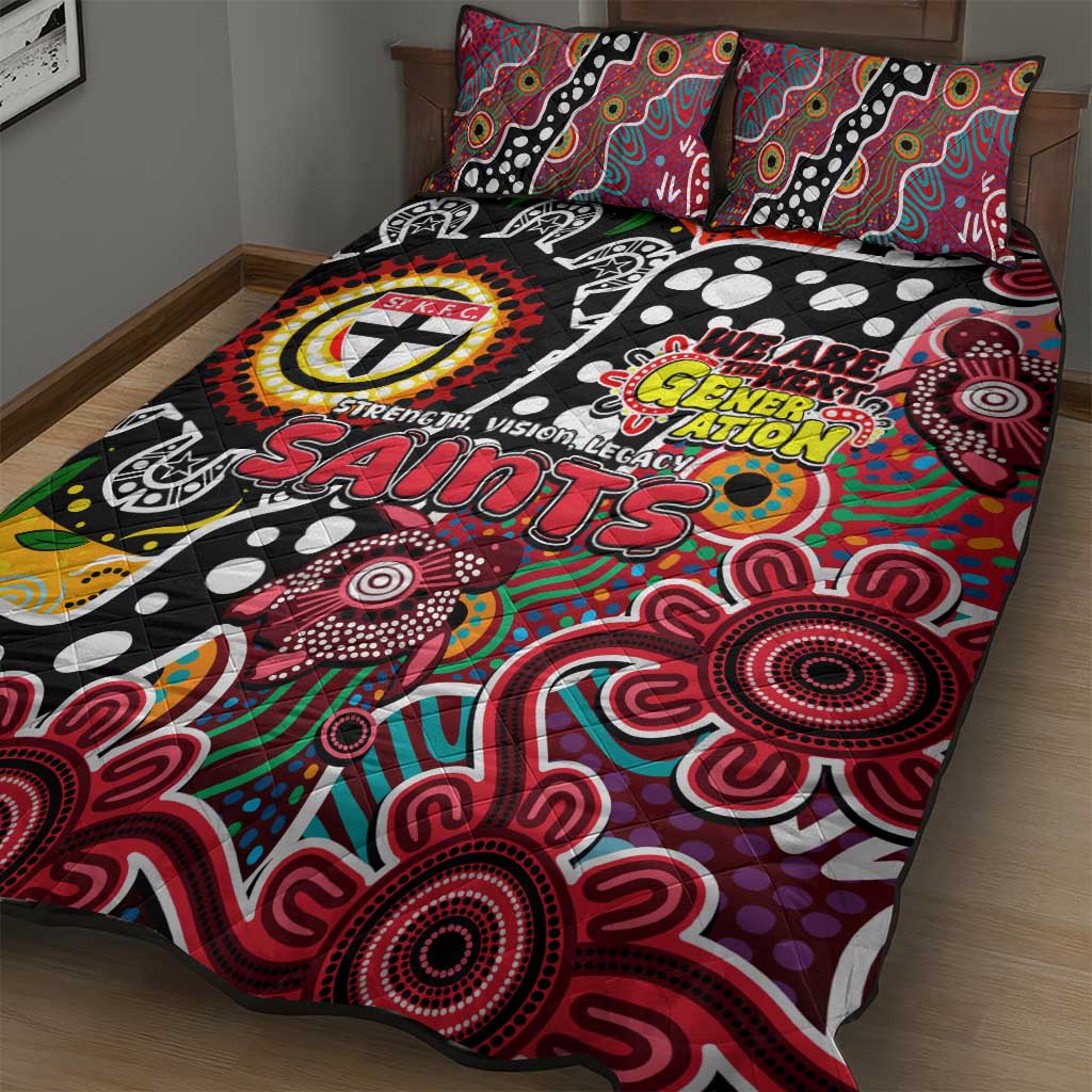 Saints AFL Celebrating 50 Years of Naidoc Quilt Bed Set NAIDOC Week 2025 Aboriginal