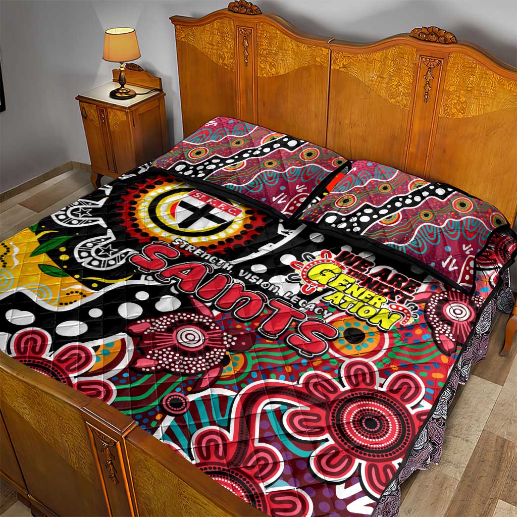 Saints AFL Celebrating 50 Years of Naidoc Quilt Bed Set NAIDOC Week 2025 Aboriginal