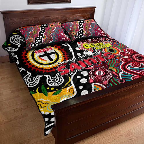Saints AFL Celebrating 50 Years of Naidoc Quilt Bed Set NAIDOC Week 2025 Aboriginal