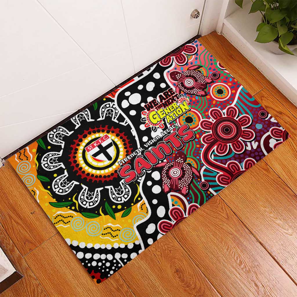 Saints AFL Celebrating 50 Years of Naidoc Rubber Doormat NAIDOC Week 2025 Aboriginal