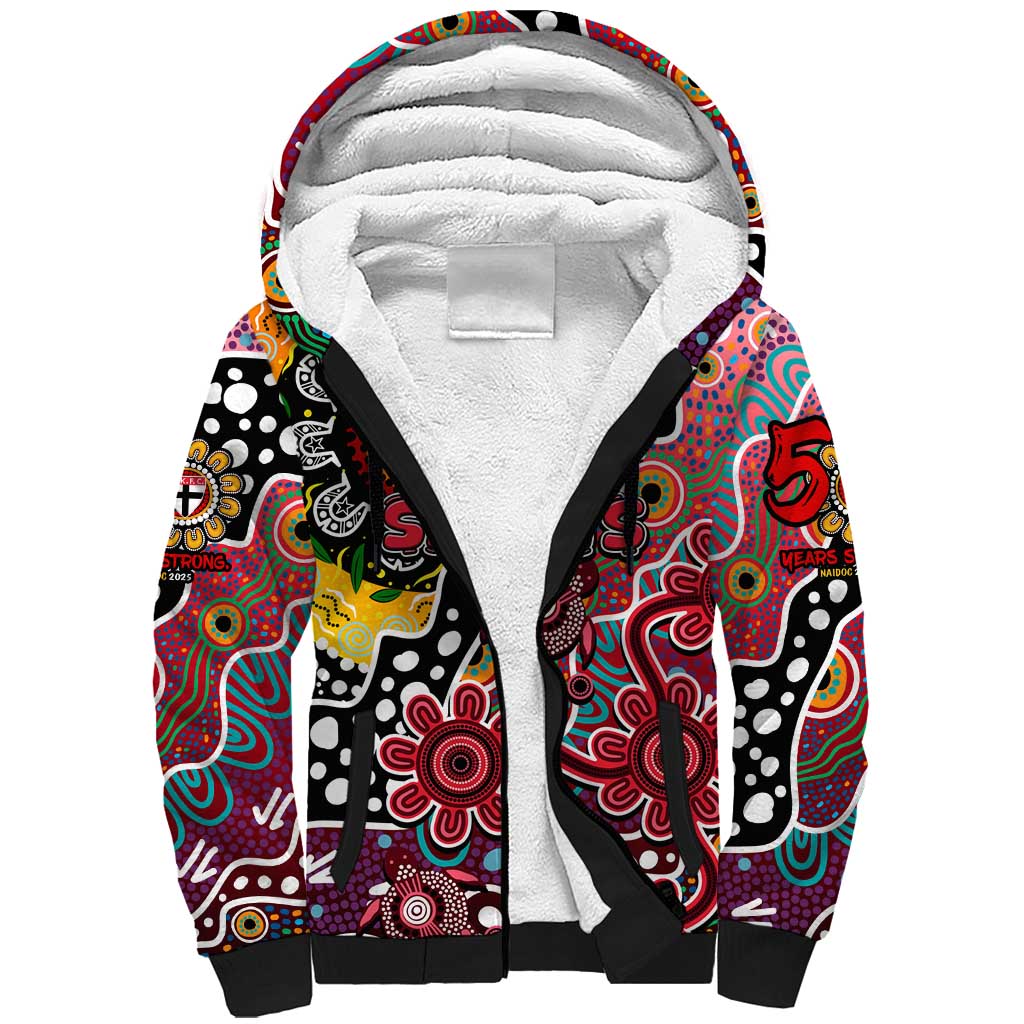 Personalised Saints AFL Celebrating 50 Years of Naidoc Sherpa Hoodie NAIDOC Week 2025 Aboriginal