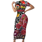 Personalised Saints AFL Celebrating 50 Years of Naidoc Short Sleeve Bodycon Dress NAIDOC Week 2025 Aboriginal