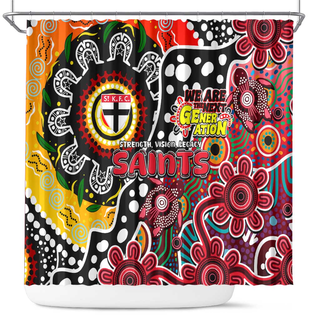 Saints AFL Celebrating 50 Years of Naidoc Shower Curtain NAIDOC Week 2025 Aboriginal