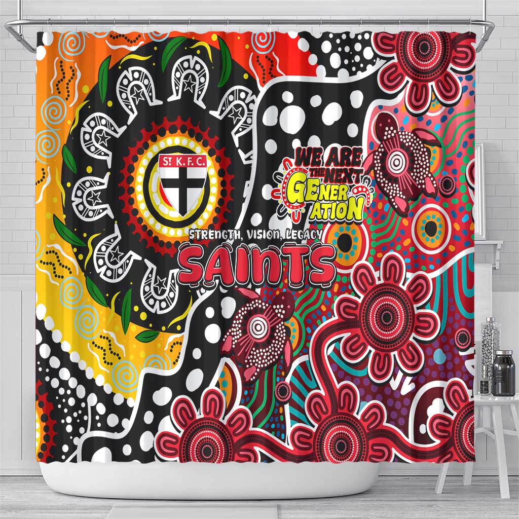 Saints AFL Celebrating 50 Years of Naidoc Shower Curtain NAIDOC Week 2025 Aboriginal