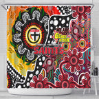 Saints AFL Celebrating 50 Years of Naidoc Shower Curtain NAIDOC Week 2025 Aboriginal