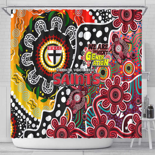 Saints AFL Celebrating 50 Years of Naidoc Shower Curtain NAIDOC Week 2025 Aboriginal