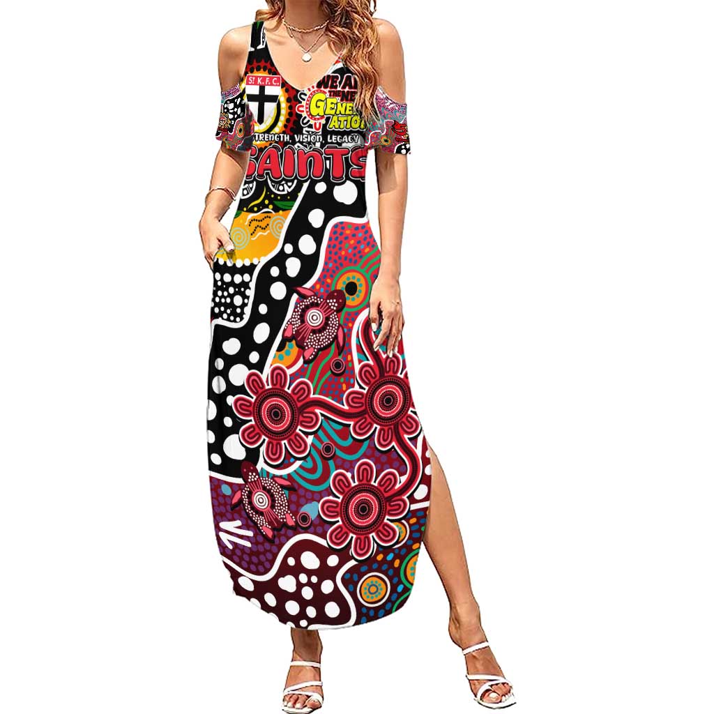 Personalised Saints AFL Celebrating 50 Years of Naidoc Summer Maxi Dress NAIDOC Week 2025 Aboriginal